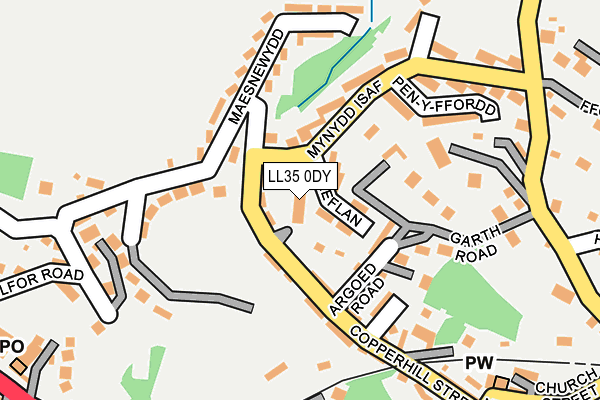 LL35 0DY map - OS OpenMap – Local (Ordnance Survey)