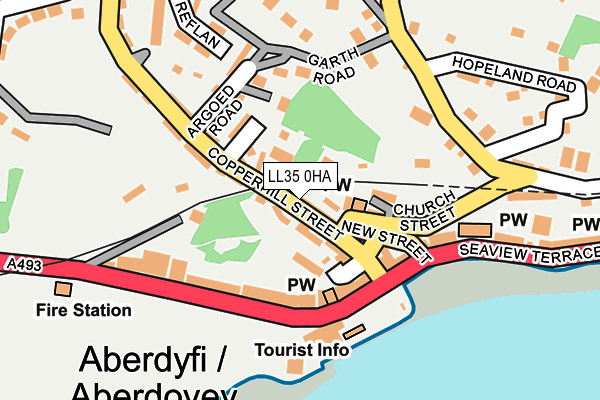 LL35 0HA map - OS OpenMap – Local (Ordnance Survey)