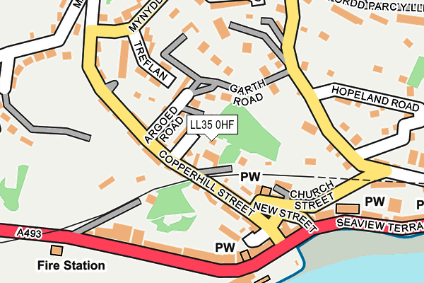 LL35 0HF map - OS OpenMap – Local (Ordnance Survey)