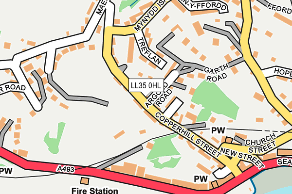 LL35 0HL map - OS OpenMap – Local (Ordnance Survey)