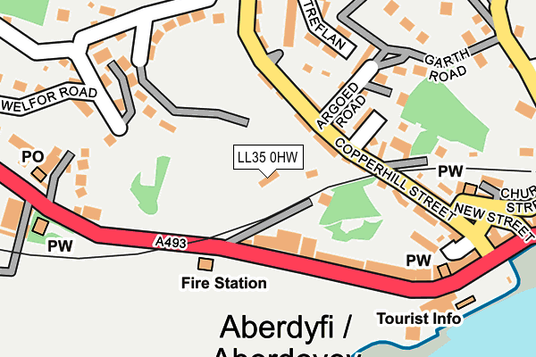 LL35 0HW map - OS OpenMap – Local (Ordnance Survey)