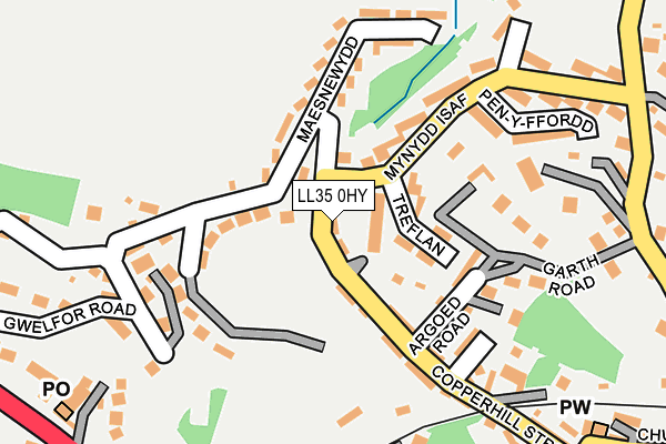 LL35 0HY map - OS OpenMap – Local (Ordnance Survey)
