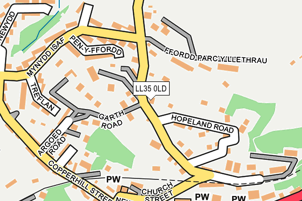 LL35 0LD map - OS OpenMap – Local (Ordnance Survey)