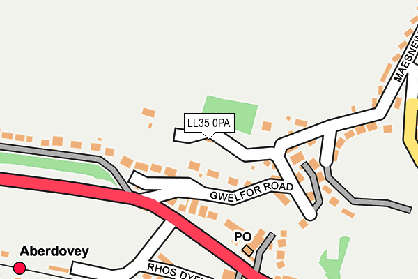 LL35 0PA map - OS OpenMap – Local (Ordnance Survey)