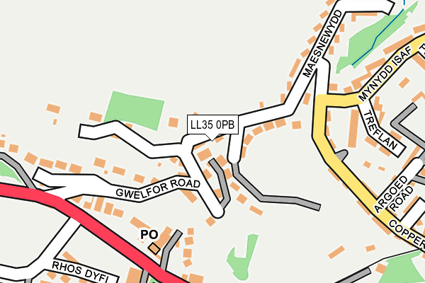 LL35 0PB map - OS OpenMap – Local (Ordnance Survey)