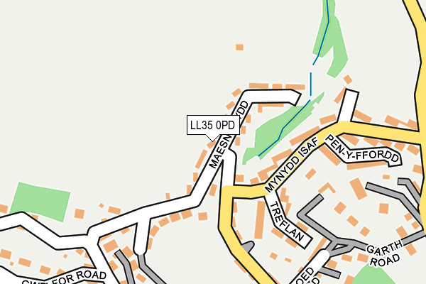 LL35 0PD map - OS OpenMap – Local (Ordnance Survey)