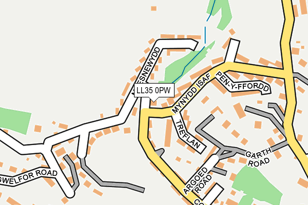 LL35 0PW map - OS OpenMap – Local (Ordnance Survey)
