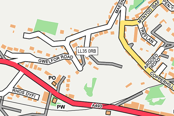 LL35 0RB map - OS OpenMap – Local (Ordnance Survey)