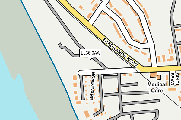 LL36 0AA map - OS OpenMap – Local (Ordnance Survey)