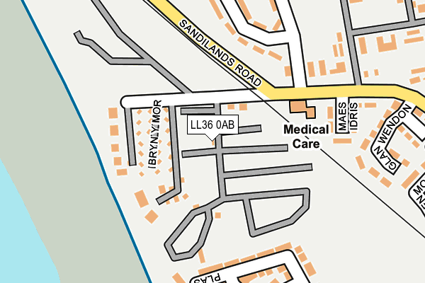 LL36 0AB map - OS OpenMap – Local (Ordnance Survey)