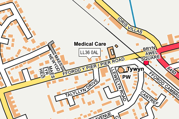 LL36 0AL map - OS OpenMap – Local (Ordnance Survey)