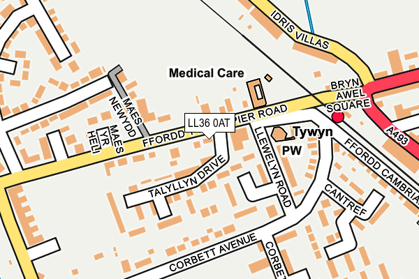 LL36 0AT map - OS OpenMap – Local (Ordnance Survey)