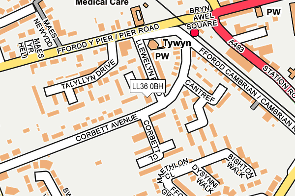LL36 0BH map - OS OpenMap – Local (Ordnance Survey)