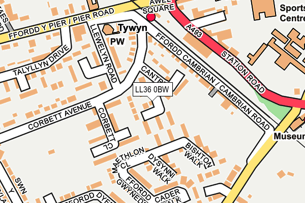 LL36 0BW map - OS OpenMap – Local (Ordnance Survey)