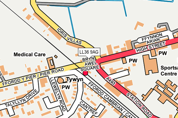 LL36 9AG map - OS OpenMap – Local (Ordnance Survey)
