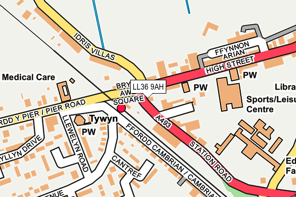 LL36 9AH map - OS OpenMap – Local (Ordnance Survey)