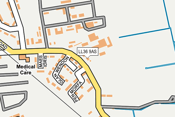 LL36 9AS map - OS OpenMap – Local (Ordnance Survey)
