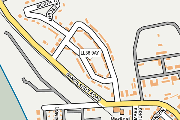 LL36 9AY map - OS OpenMap – Local (Ordnance Survey)