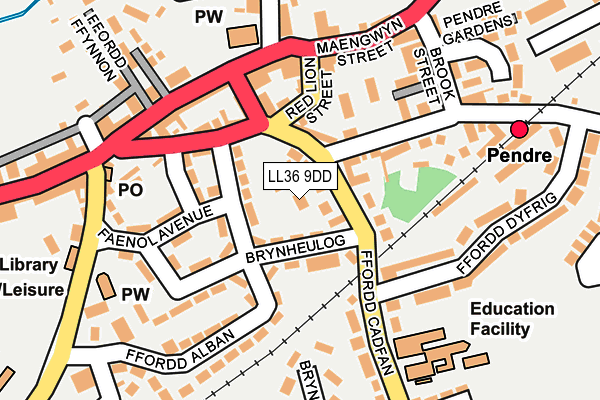 LL36 9DD map - OS OpenMap – Local (Ordnance Survey)