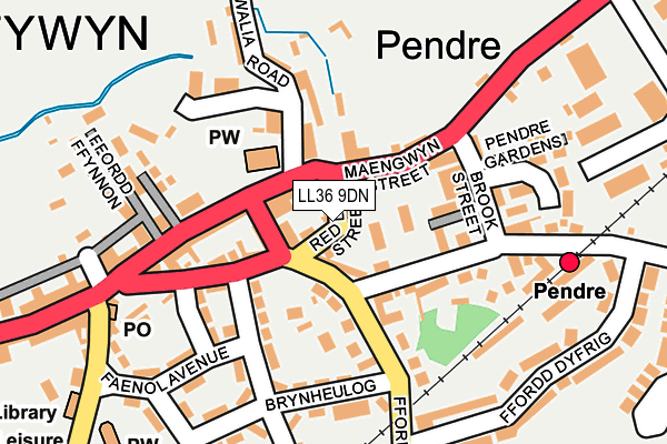 LL36 9DN map - OS OpenMap – Local (Ordnance Survey)