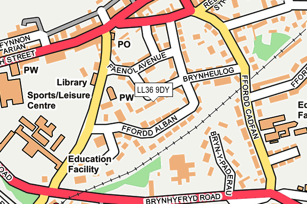 LL36 9DY map - OS OpenMap – Local (Ordnance Survey)