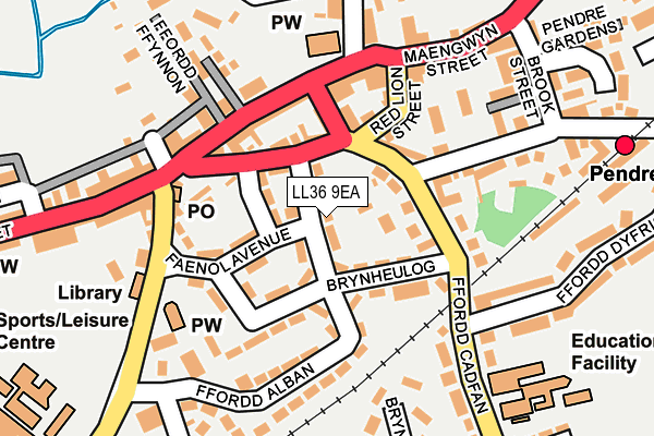 LL36 9EA map - OS OpenMap – Local (Ordnance Survey)