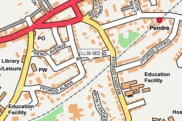 LL36 9ED map - OS OpenMap – Local (Ordnance Survey)