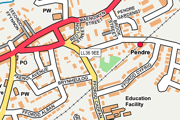 LL36 9EE map - OS OpenMap – Local (Ordnance Survey)