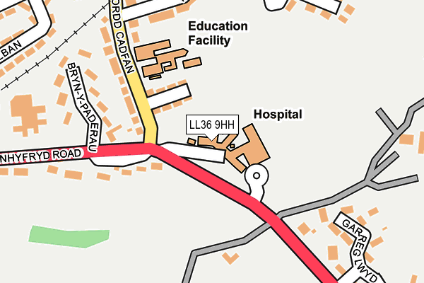 LL36 9HH map - OS OpenMap – Local (Ordnance Survey)