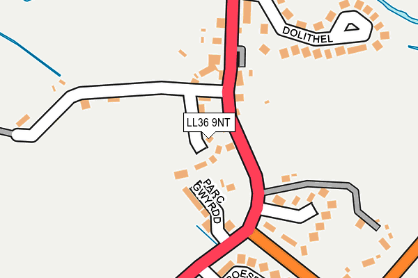 LL36 9NT map - OS OpenMap – Local (Ordnance Survey)