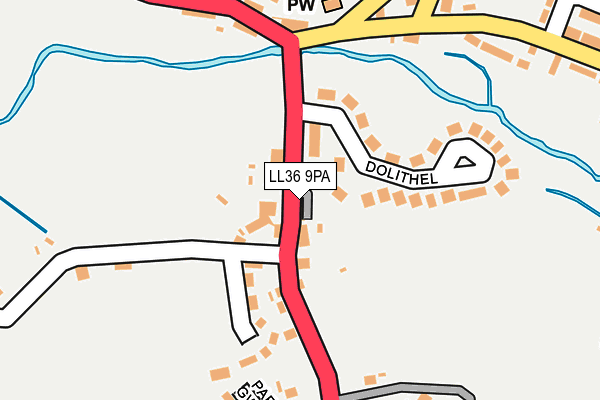 LL36 9PA map - OS OpenMap – Local (Ordnance Survey)