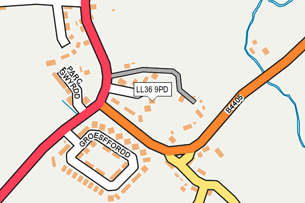 LL36 9PD map - OS OpenMap – Local (Ordnance Survey)