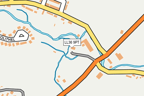 LL36 9PT map - OS OpenMap – Local (Ordnance Survey)