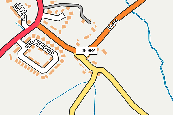 LL36 9RA map - OS OpenMap – Local (Ordnance Survey)