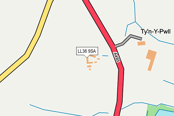 LL36 9SA map - OS OpenMap – Local (Ordnance Survey)