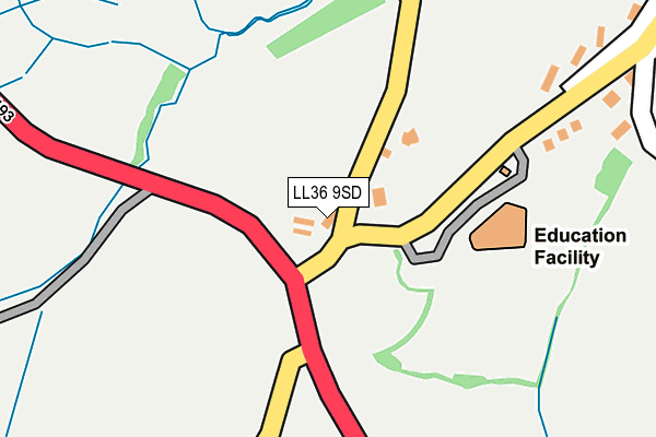 LL36 9SD map - OS OpenMap – Local (Ordnance Survey)