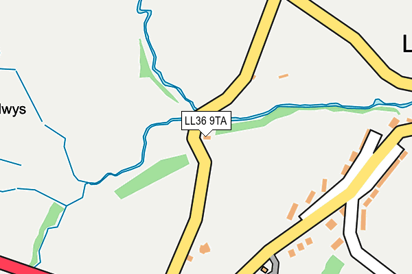 LL36 9TA map - OS OpenMap – Local (Ordnance Survey)
