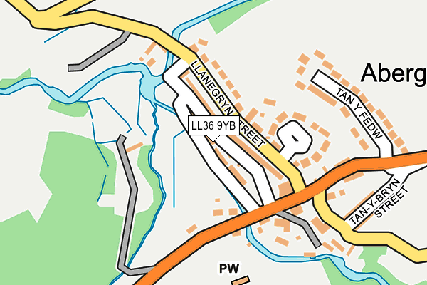 LL36 9YB map - OS OpenMap – Local (Ordnance Survey)