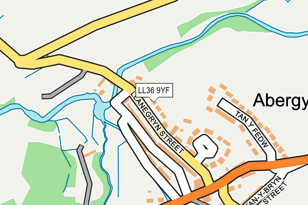 LL36 9YF map - OS OpenMap – Local (Ordnance Survey)
