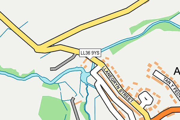 LL36 9YS map - OS OpenMap – Local (Ordnance Survey)