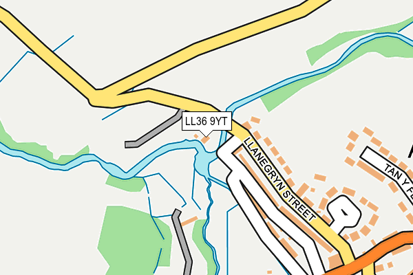 LL36 9YT map - OS OpenMap – Local (Ordnance Survey)