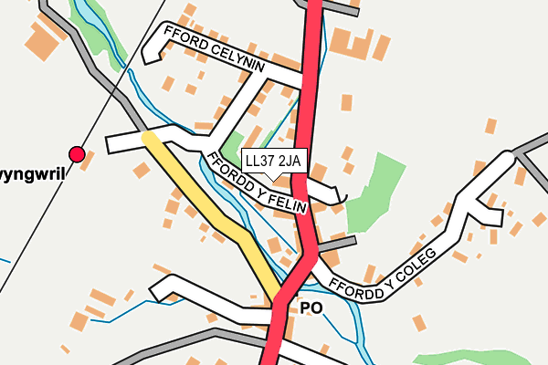 LL37 2JA map - OS OpenMap – Local (Ordnance Survey)