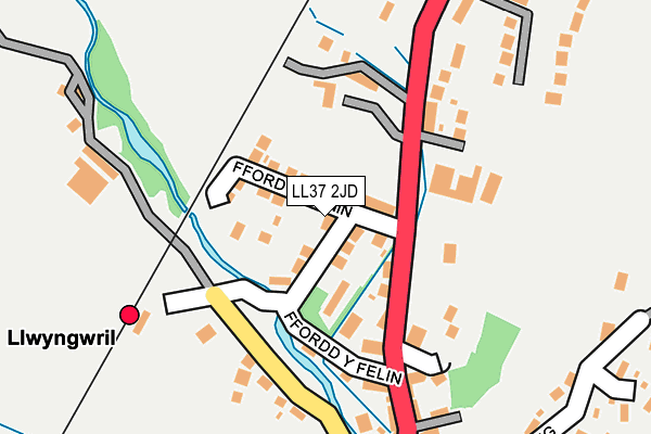 LL37 2JD map - OS OpenMap – Local (Ordnance Survey)