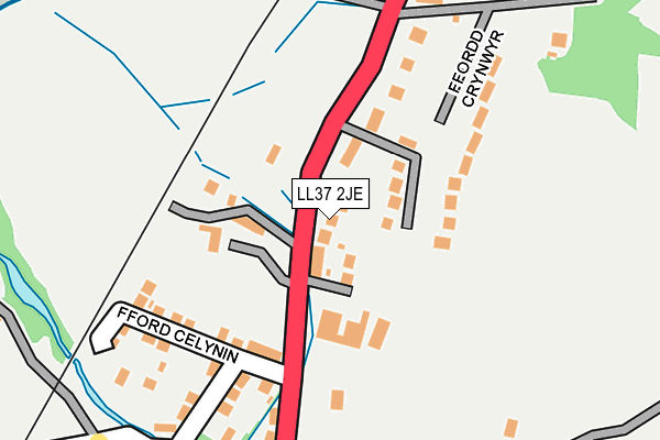 LL37 2JE map - OS OpenMap – Local (Ordnance Survey)