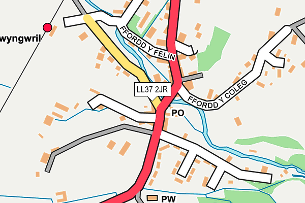 LL37 2JR map - OS OpenMap – Local (Ordnance Survey)