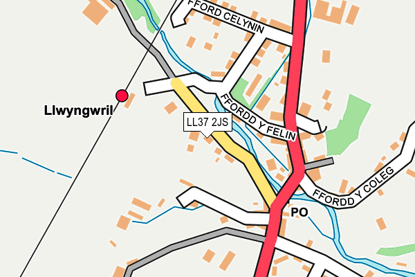 LL37 2JS map - OS OpenMap – Local (Ordnance Survey)