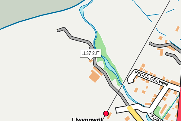 LL37 2JT map - OS OpenMap – Local (Ordnance Survey)