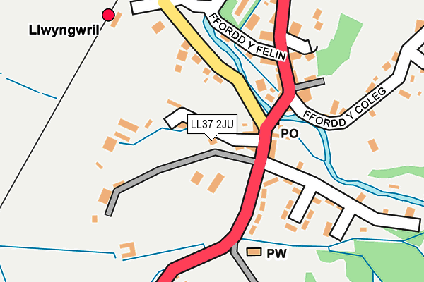 LL37 2JU map - OS OpenMap – Local (Ordnance Survey)