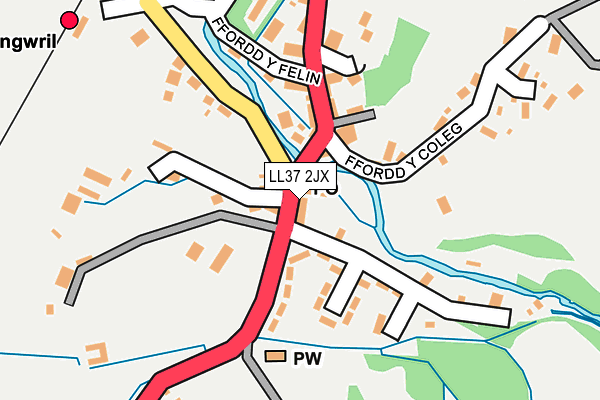LL37 2JX map - OS OpenMap – Local (Ordnance Survey)