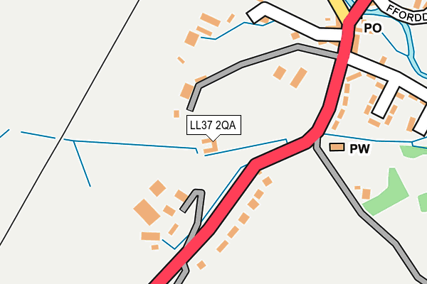 LL37 2QA map - OS OpenMap – Local (Ordnance Survey)